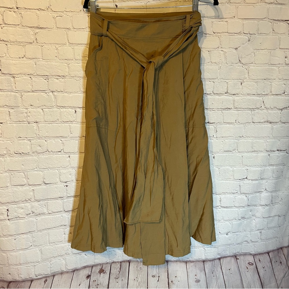 NWT Banana Republic tan twill wrap skirt, 0